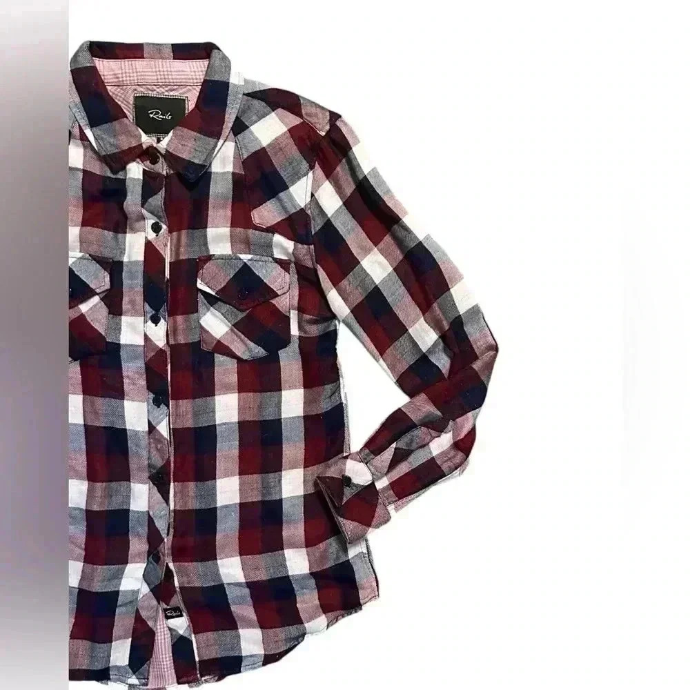 Rails Kendra Button Down In Maroon Check - image 3